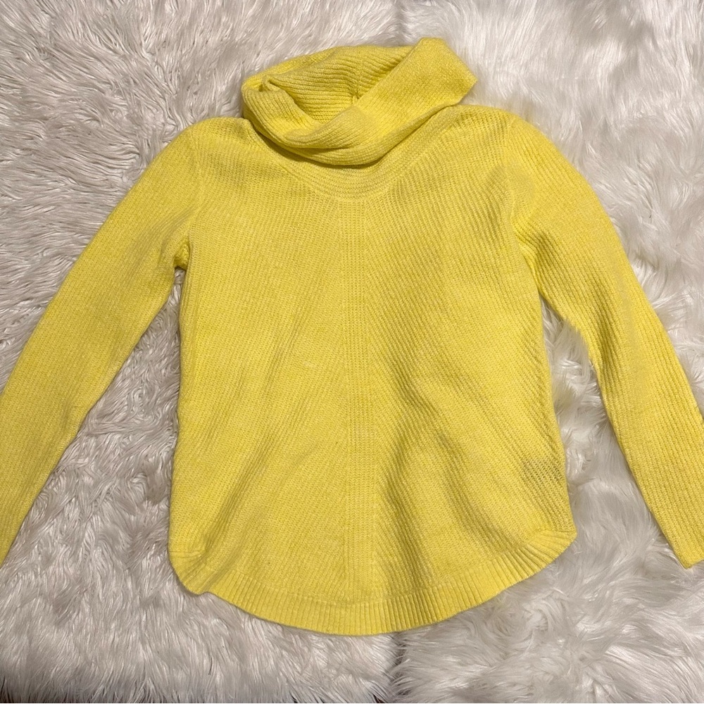 Yellow soft turtleneck sweater